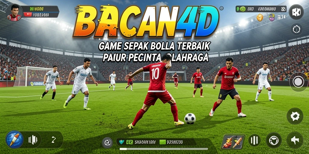 Tampilan gameplay <strong>BACAN4D</strong> yang menampilkan aksi seru sepak bola.