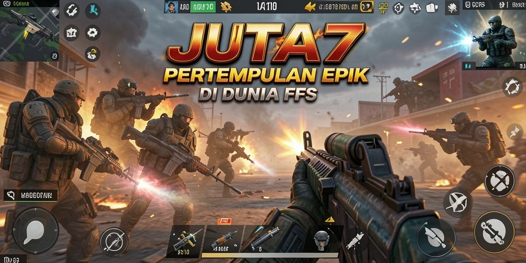 Tampilan gameplay JUTA7 yang mendebarkan dan penuh aksi.