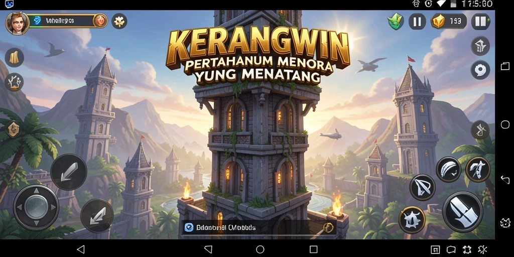 Tampilan gameplay menara pertahanan KERANGWIN yang menarik dan seru.