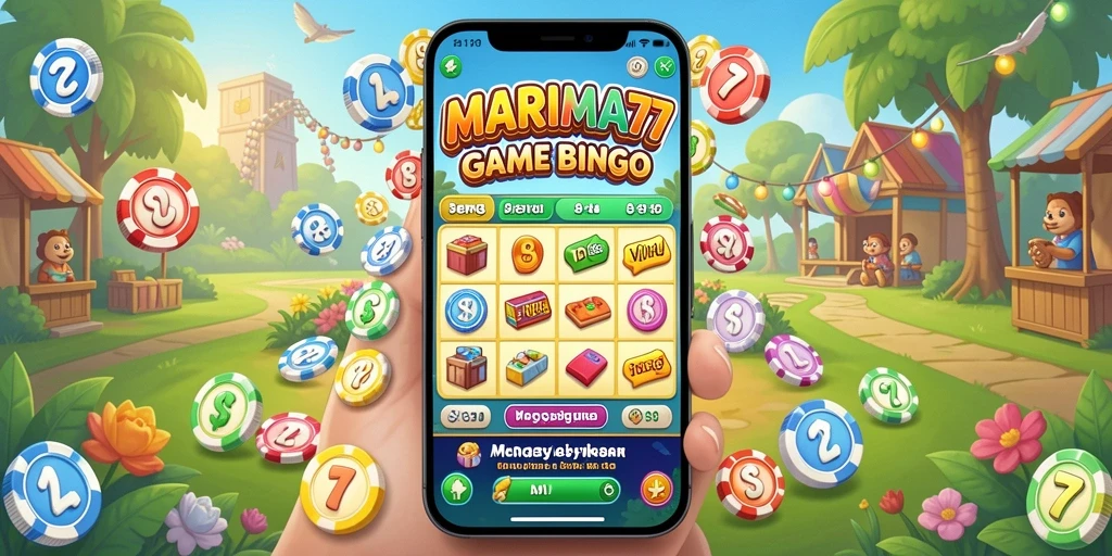Tampilan gameplay MARIMA77 yang menggembirakan dan interaktif.