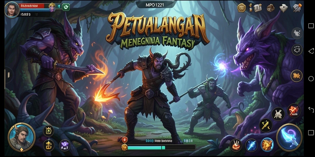 Tampilan seru dari karakter utama dalam petualangan RPG.