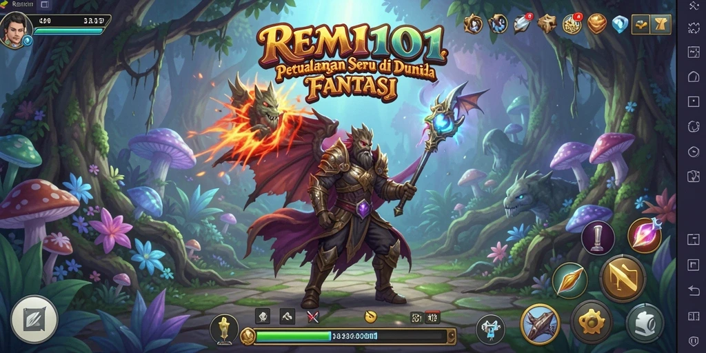 Tampilan gameplay seru dalam petualangan fantastis REMI101.