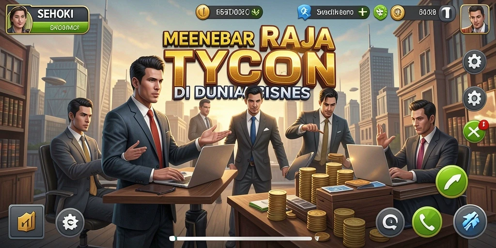 Screenshot gameplay SEHOKI menampilkan pengelolaan bisnis yang seru.