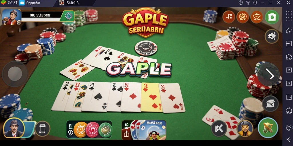 Screenshot gameplay SVIP3 menampilkan kompetisi Gaple yang seru.