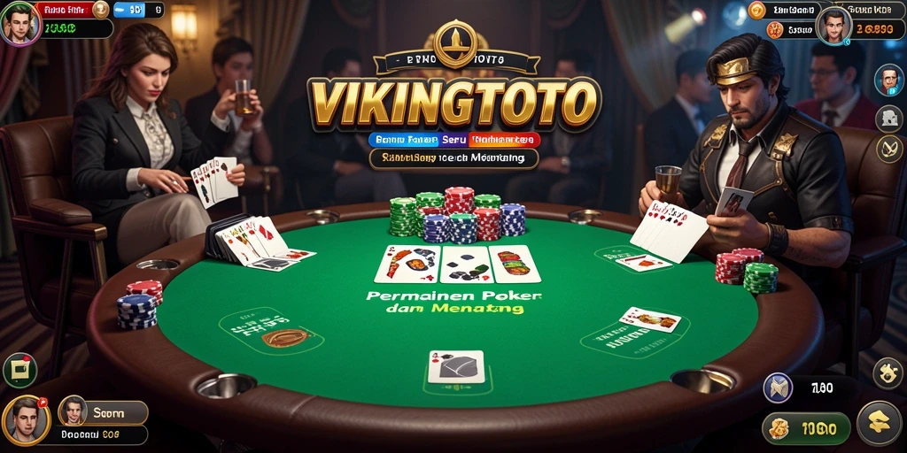 Screenshot VIKINGTOTO menampilkan gameplay Poker yang seru dan interaktif.