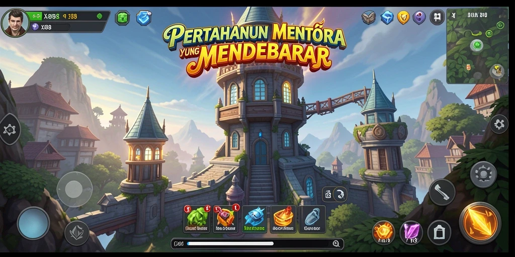 Tampilan gameplay X88 yang menawan dalam pertarungan Tower Defense.